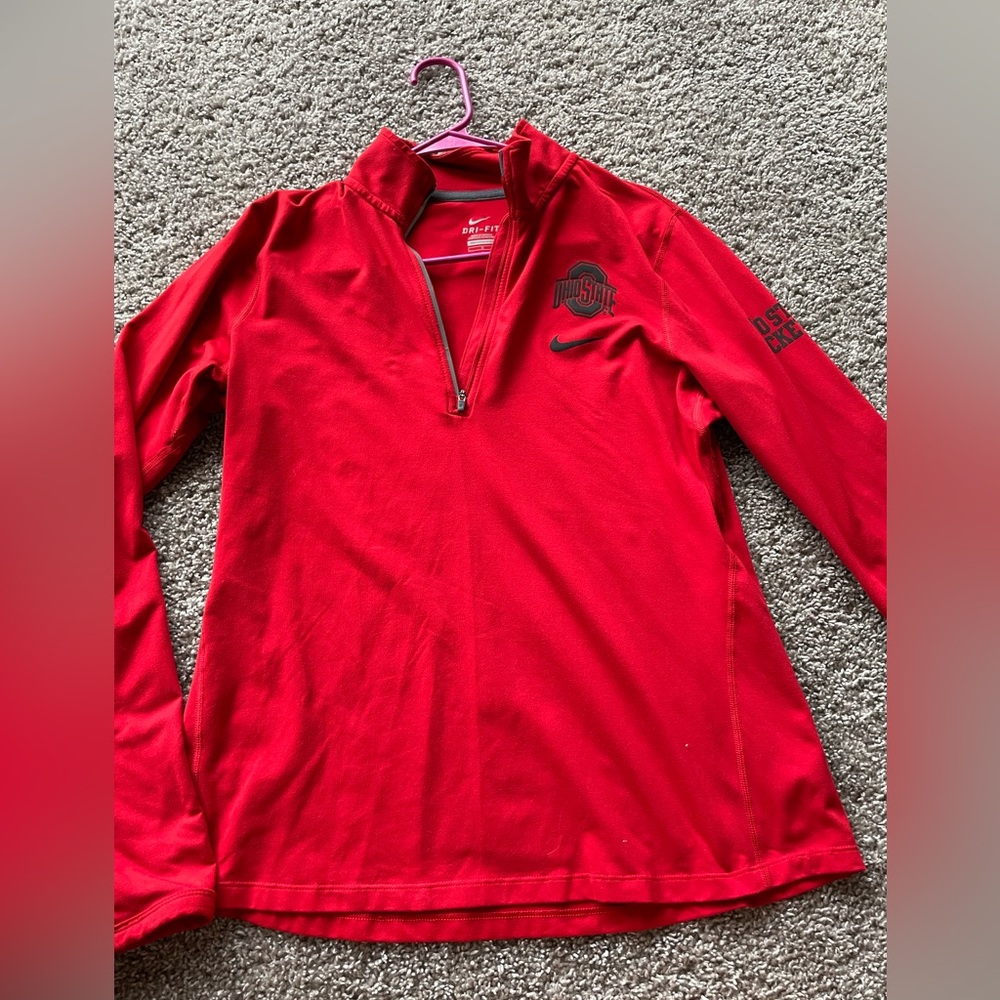Large Red Nike Dri-Fit Ohio State Women’s Quarter Zip Up